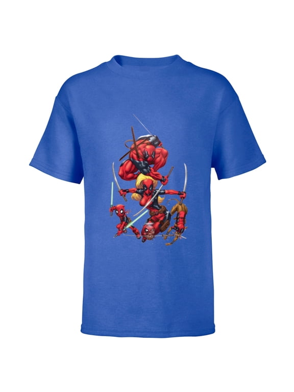 Deadpool Corps Lady Deadpool Kidpool Headpool Dogpool - Short Sleeve T-Shirt for Kids - Customized-Royal