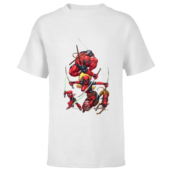 Marvel Deadpool Corps Lady Deadpool Kidpool Headpool Dogpool - Short Sleeve T-Shirt for Kids - Customized-White