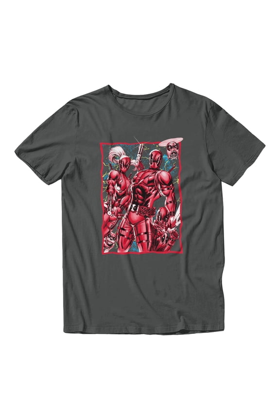 Deadpool Corps Retro Men's T Shirt (Charcoal, S-XXXL)