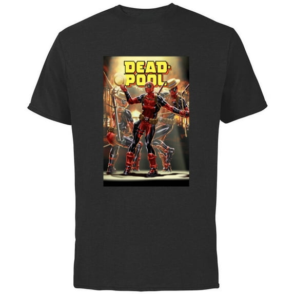 Marvel Deadpool Dashingly Dancing Deadpool Comic Cover Art - Short Sleeve Cotton T-Shirt for Adults - Customized-Black