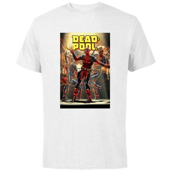 Marvel Deadpool Dashingly Dancing Deadpool Comic Cover Art - Short Sleeve Cotton T-Shirt for Adults - Customized-White