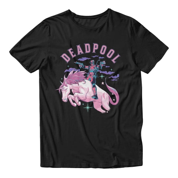 Marvel Deadpool Deadly Pink Unicorn Merc Men's T Shirt (Black, S-XXXL)