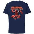 thumbnail image 1 of Marvel Deadpool Drawing Sword Action Pose Comic Cover Art - Short Sleeve Cotton T-Shirt for Adults - Customized-Navy, 1 of 5