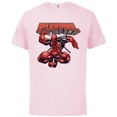 thumbnail image 1 of Marvel Deadpool Drawing Sword Action Pose Comic Cover Art - Short Sleeve Cotton T-Shirt for Adults - Customized-Soft Pink, 1 of 5