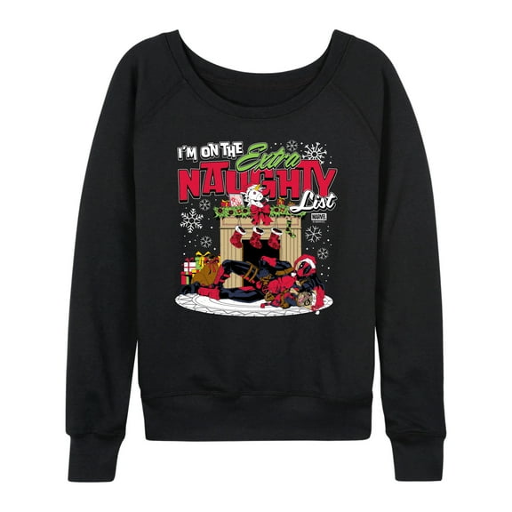 Marvel - Deadpool Extra Naughty - Women's French Terry Long Sleeve Pullover