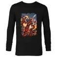 thumbnail image 1 of Marvel Deadpool Family Battle Charge Distressed Comic Art- Long Sleeve T-Shirt for Men - Customized-Black, 1 of 5