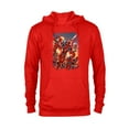 thumbnail image 1 of Marvel Deadpool Family Battle Charge Distressed Comic Art- Pullover Hoodie for Adults - Customized-Red, 1 of 5