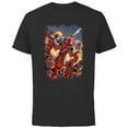 thumbnail image 1 of Marvel Deadpool Family Battle Charge Distressed Comic Art- Short Sleeve Cotton T-Shirt for Adults - Customized-Black, 1 of 5