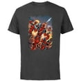 thumbnail image 1 of Marvel Deadpool Family Battle Charge Distressed Comic Art- Short Sleeve Cotton T-Shirt for Adults - Customized-Charcoal, 1 of 5