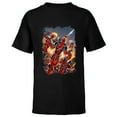 thumbnail image 1 of Marvel Deadpool Family Battle Charge Distressed Comic Art- Short Sleeve T-Shirt for Kids - Customized-Black, 1 of 5
