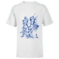 thumbnail image 1 of Marvel Deadpool Family Comic Blue Line Sketch Art- Short Sleeve T-Shirt for Kids - Customized-White, 1 of 5