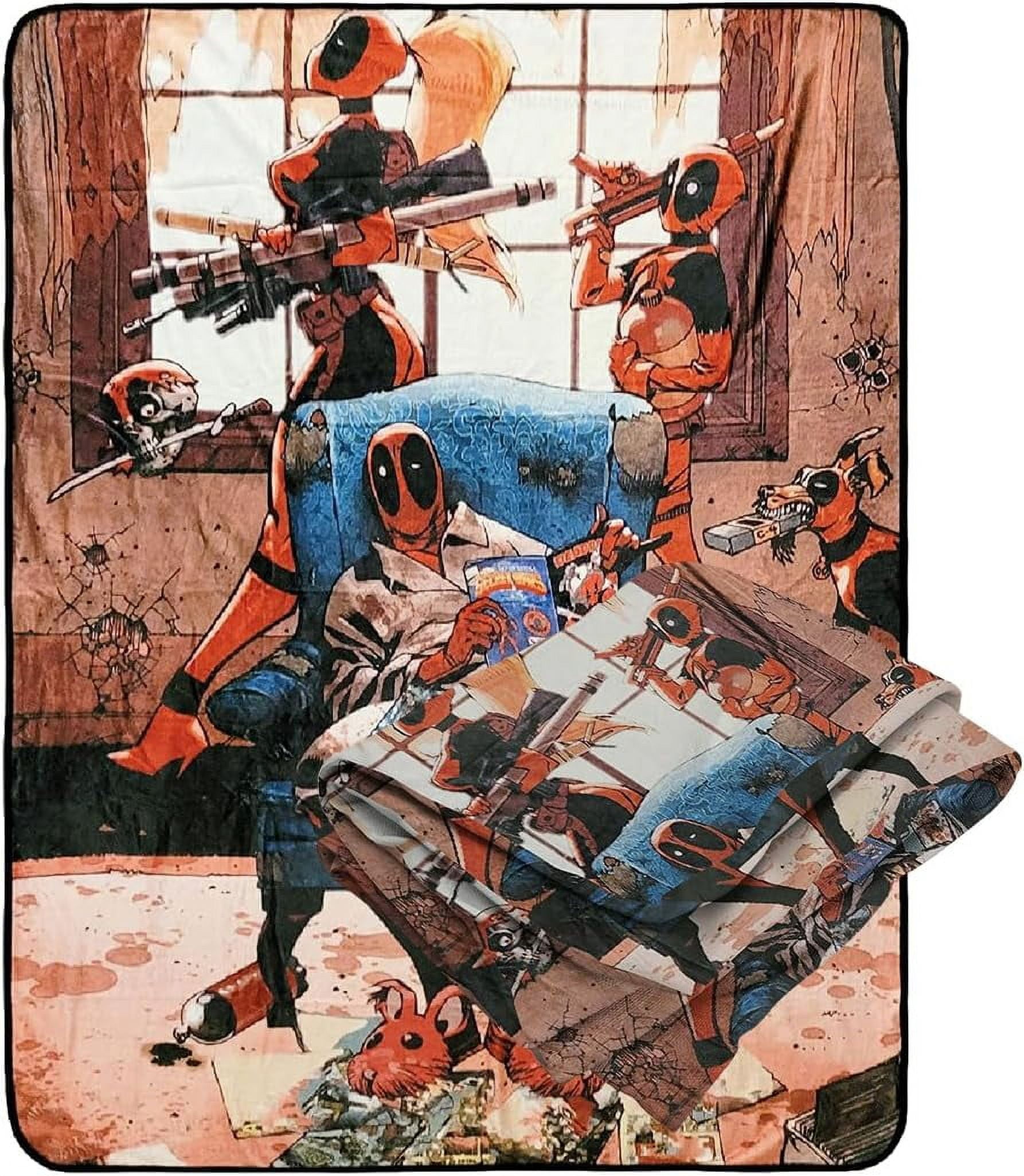Marvel Deadpool Family Fleece Softest Comfy Throw Blanket for Adults