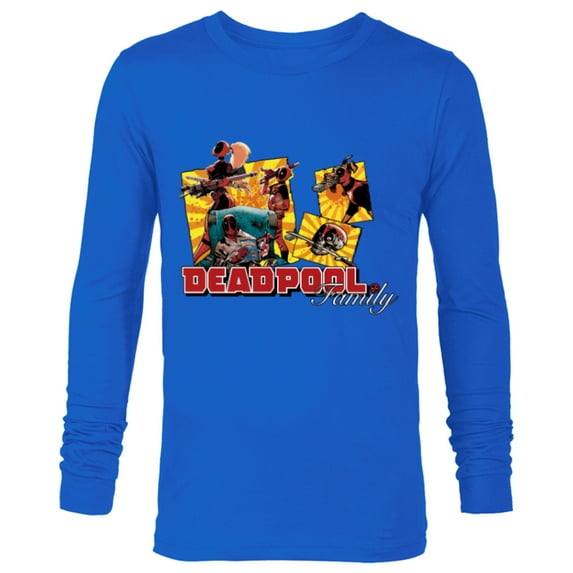 Marvel Deadpool Family Lady ‘Pool Kidpool Dogpool Headpool- Long Sleeve T-Shirt for Men - Customized-Navy