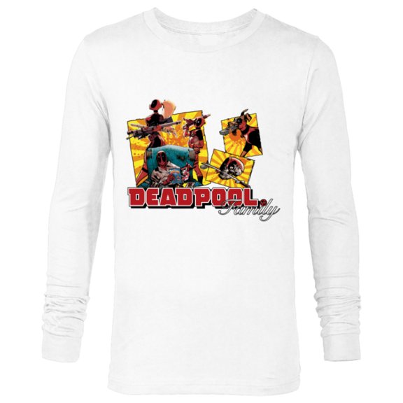 Marvel Deadpool Family Lady ‘Pool Kidpool Dogpool Headpool- Long Sleeve T-Shirt for Men - Customized-White