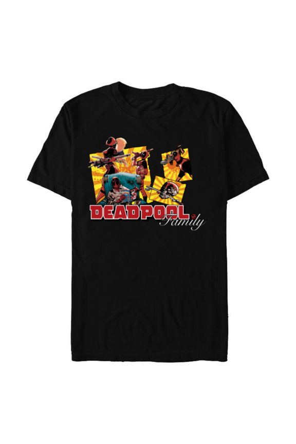 Deadpool Family Lady ‘Pool Kidpool Dogpool Headpool- Short Sleeve Blended T-Shirt for Adults - Customized-Black