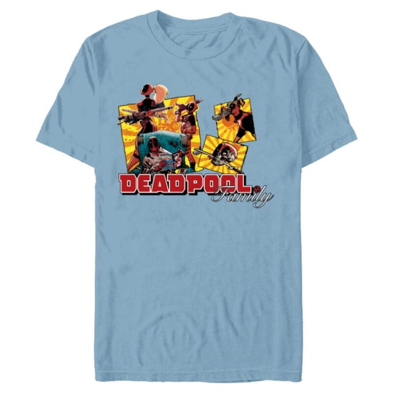 Marvel Deadpool Family Lady ‘Pool Kidpool Dogpool Headpool- Short Sleeve Blended T-Shirt for Adults - Customized-Ocean Blue