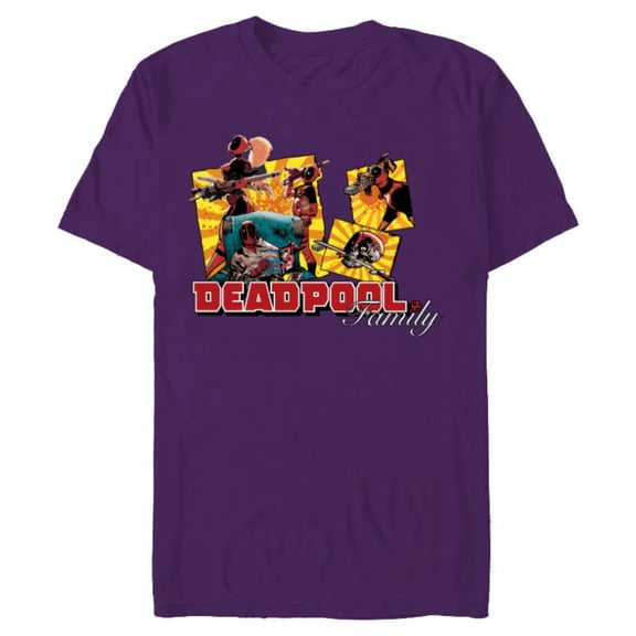 Marvel Deadpool Family Lady ‘Pool Kidpool Dogpool Headpool- Short Sleeve Blended T-Shirt for Adults - Customized-Purple