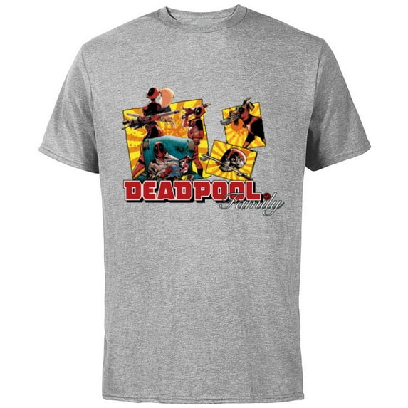 Marvel Deadpool Family Lady ‘Pool Kidpool Dogpool Headpool- Short Sleeve Cotton T-Shirt for Adults - Customized-Athletic Heather