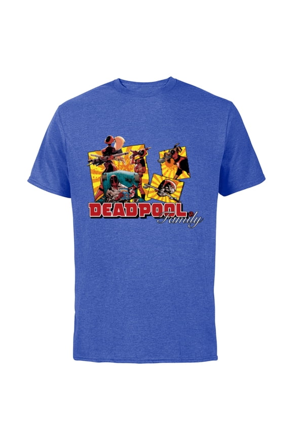 Deadpool Family Lady ‘Pool Kidpool Dogpool Headpool- Short Sleeve Cotton T-Shirt for Adults - Customized-Royal Heather