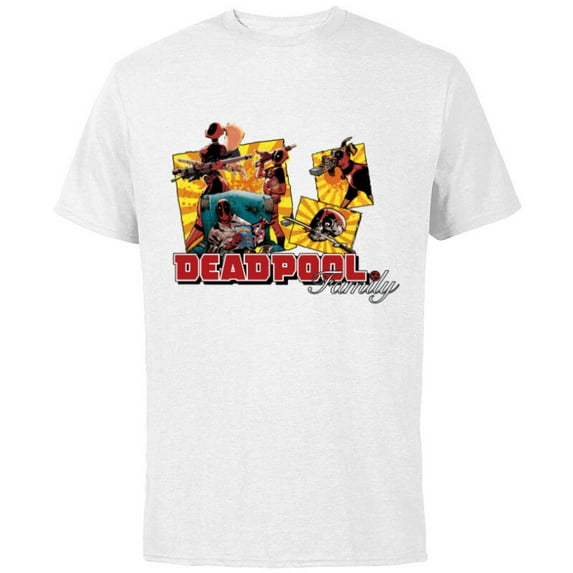 Marvel Deadpool Family Lady ‘Pool Kidpool Dogpool Headpool- Short Sleeve Cotton T-Shirt for Adults - Customized-White
