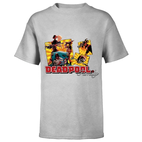 Marvel Deadpool Family Lady ‘Pool Kidpool Dogpool Headpool- Short Sleeve T-Shirt for Kids - Customized-Athletic Heather