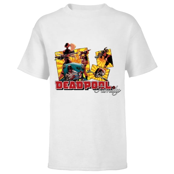 Marvel Deadpool Family Lady ‘Pool Kidpool Dogpool Headpool- Short Sleeve T-Shirt for Kids - Customized-White