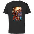 thumbnail image 1 of Marvel Deadpool Family Space Squad Distressed Comic Art- Short Sleeve Cotton T-Shirt for Adults - Customized-Black, 1 of 5