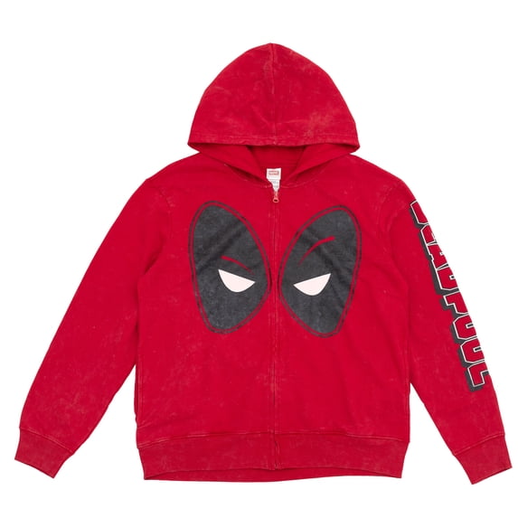 Marvel Deadpool Men's Marvel Deadpool and Wolverine Fleece Zip Up Hoodie Mineral Red