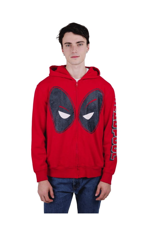 Deadpool Fleece Zip Up Hoodie Adult