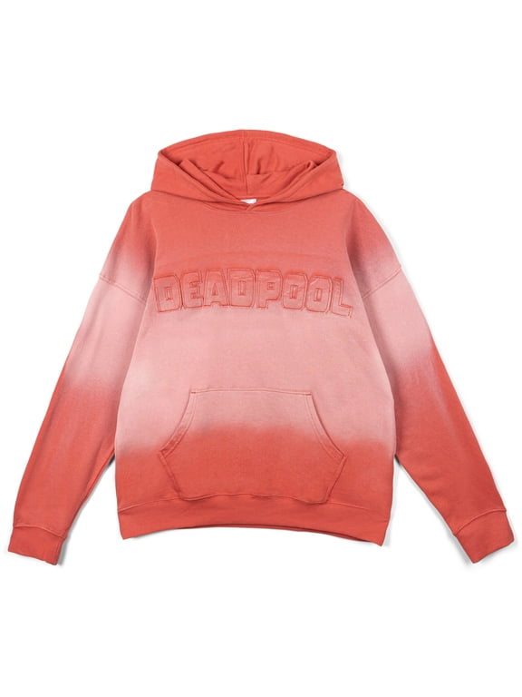 Deadpool Men's Fleece Pullover Hoodie Coral Pink