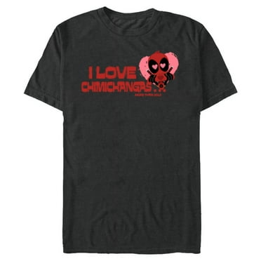 Marvel Deadpool I Love Chimichangas More Than You Valentine - Short Sleeve Blended T-Shirt for Adults - Customized-Dark Heather