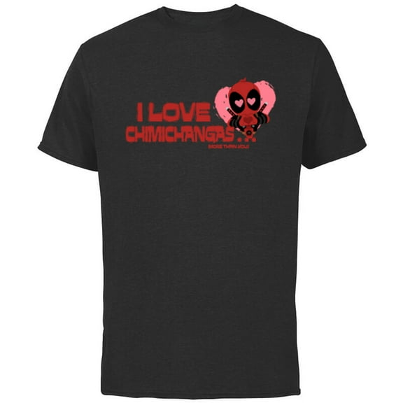 Marvel Deadpool I Love Chimichangas More Than You Valentine - Short Sleeve Cotton T-Shirt for Adults - Customized-Black