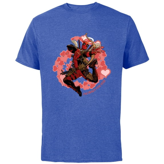 Marvel Deadpool I'm Crazy For You Valentine's Day - Short Sleeve Cotton T-Shirt for Adults - Customized-Royal Heather