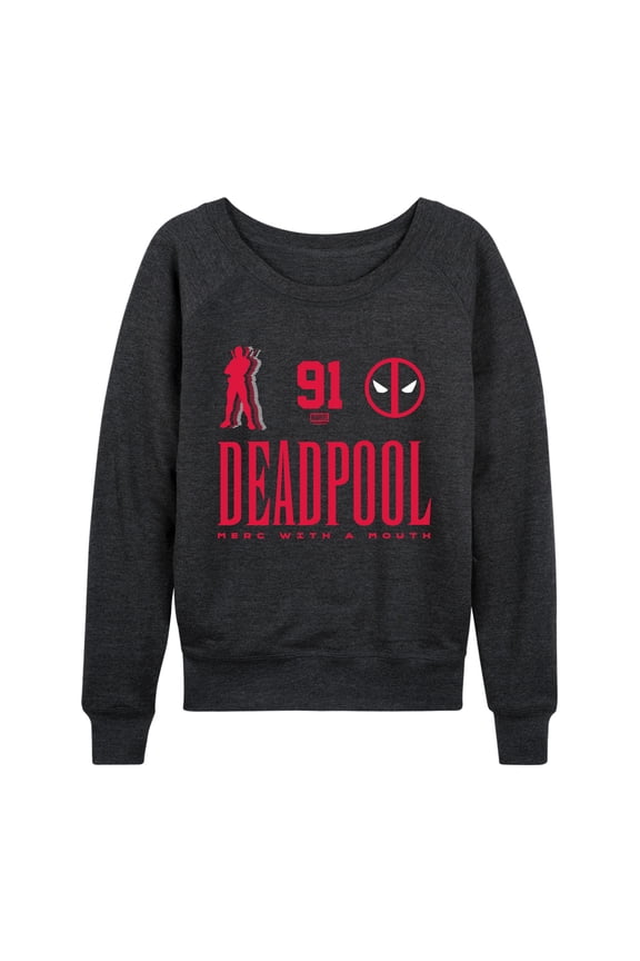 - Deadpool Jersey - Women's French Terry Long Sleeve Pullover