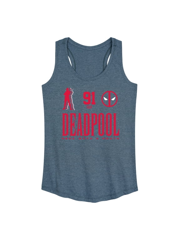- Deadpool Jersey Women's Graphic Racerback Tank