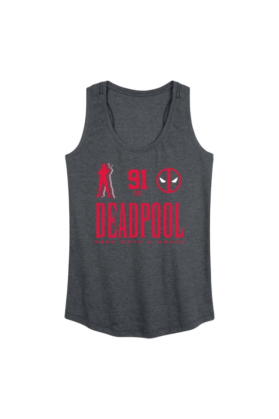 - Deadpool Jersey Graphic Racerback Tank