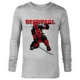 thumbnail image 1 of Marvel Deadpool Katana Pose Mercs for Money Comic Cover Art - Long Sleeve T-Shirt for Men - Customized-Athletic Heather, 1 of 5