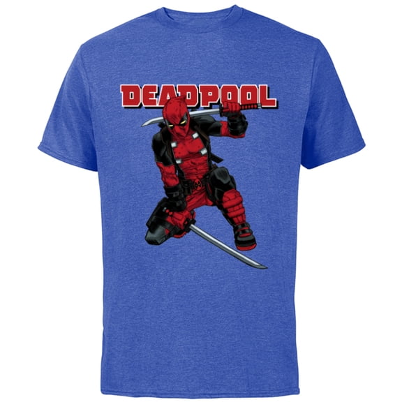 Marvel Deadpool Katana Pose Mercs for Money Comic Cover Art - Short Sleeve Cotton T-Shirt for Adults - Customized-Royal Heather