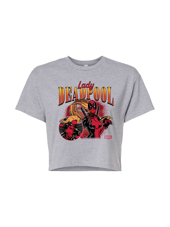 Deadpool - Lady Deadpool - Juniors Cropped Graphic T-Shirt