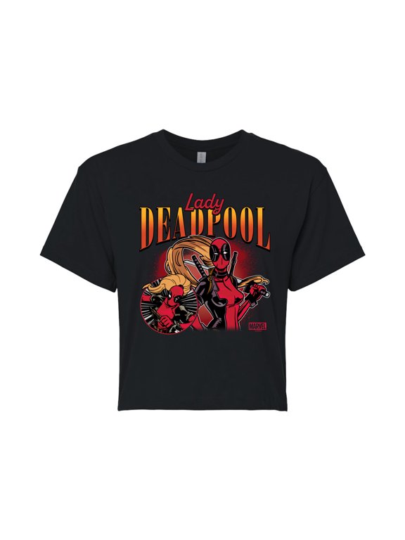 Deadpool - Lady Deadpool - Juniors Cropped Graphic T-Shirt