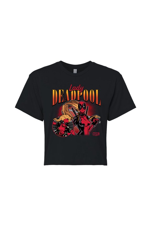 Deadpool - Lady Deadpool - Juniors Cropped Graphic T-Shirt