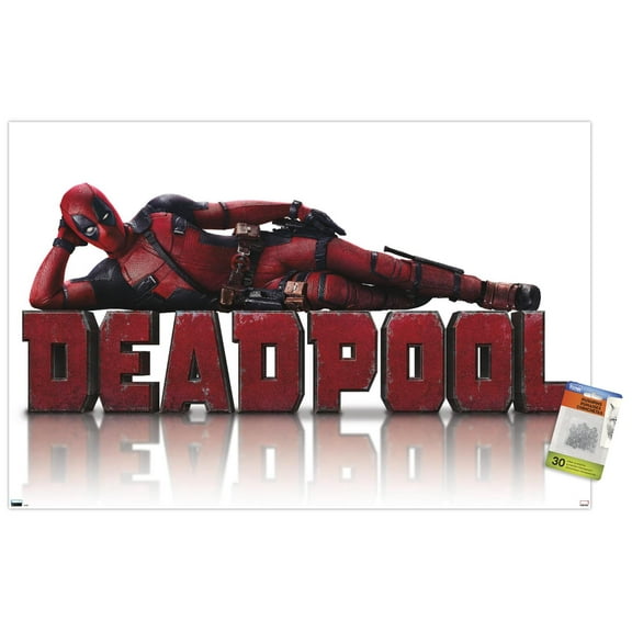 Marvel Deadpool Legacy - Lying Down Wall Poster with Pushpins, 22.375" x 34"