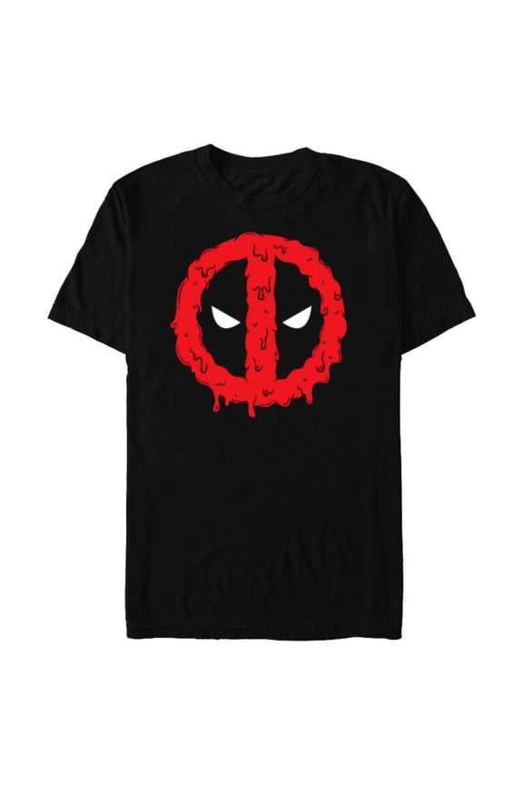 Deadpool Logo Melting Paint Drip - Short Sleeve Blended T-Shirt for Adults - Customized-Black