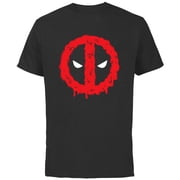 Marvel Deadpool Logo Melting Paint Drip - Short Sleeve Cotton T-Shirt for Adults - Customized-Black