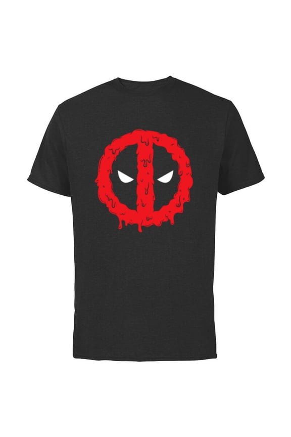 Deadpool Logo Melting Paint Drip - Short Sleeve Cotton T-Shirt for Adults - Customized-Black