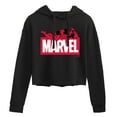 thumbnail image 1 of Marvel - Deadpool Marvel Logo - Juniors Cropped Long Sleeve Fleece Hoodie, 1 of 4