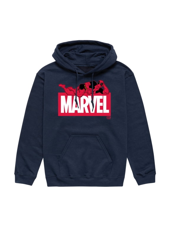 - Deadpool Marvel Logo Men's Graphic Fleece Pullover Hoodie