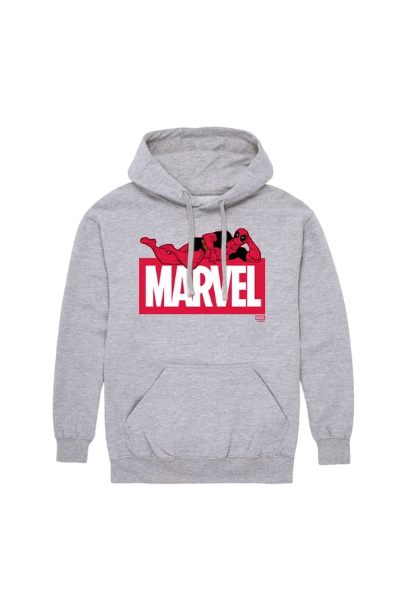 - Deadpool Marvel Logo - Men's Long Sleeve Fleece Pullover Hoodie