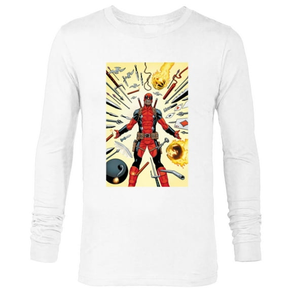 Marvel Deadpool Marvel Universe vs. Deadpool Comic Cover Art - Long Sleeve T-Shirt for Men - Customized-White