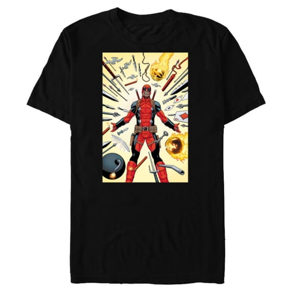 Marvel Deadpool Marvel Universe vs. Deadpool Comic Cover Art - Short Sleeve Blended T-Shirt for Adults - Customized-Black